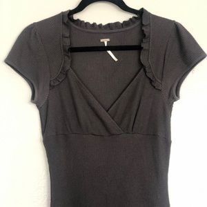 FREE PEOPLE | Waffle Weave Charcoal Gray Dress